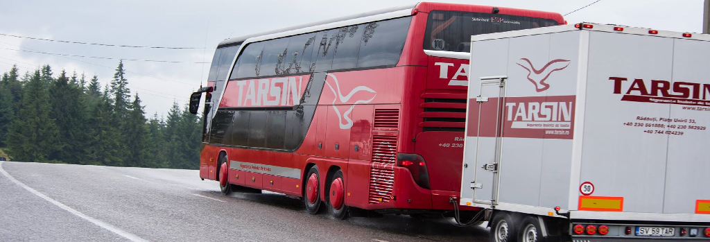 Tarsin coach with a parcel trailer